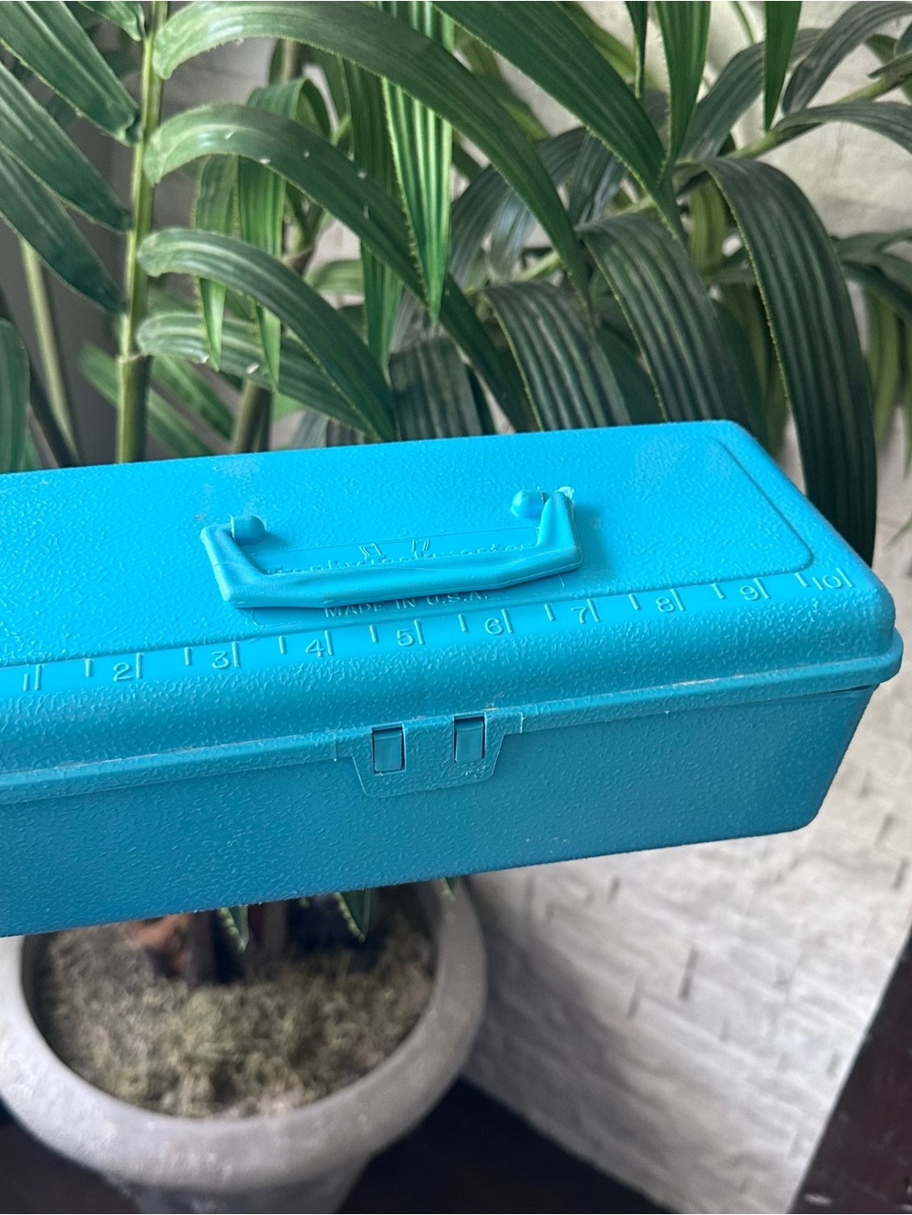 Trophy Taskmaster 1970’s Midcentury Vintage Turquoise Plastic Tool Box Case